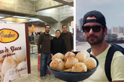 Ernesto, Verónica y Alberto en su local Pandino en Madrid-España.