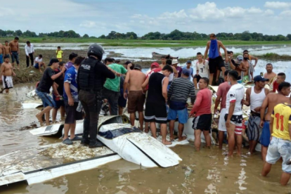 La aeronave quedó en este estado por la abrupta caída.