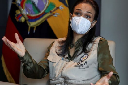La líder de la misión de la OEA señaló que las elecciones de mañana "son una oportunidad histórica para el pueblo ecuaotoriano".