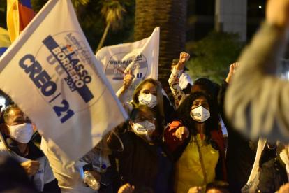 Los simpatizantes de Guillermo Lasso se tomaron las calles de Quito.