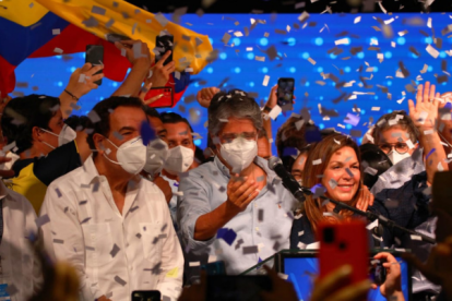 Lasso dio sus primeras declaraciones desde el Centro de Convenciones de Guayaquil.