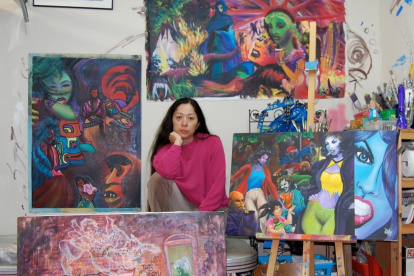 Fotografía cedida por Cece Feinberg PR donde aparece Sandra Fabara, más conocida como Lady Pink, una reconocida grafitera nacida en Ecuador y criada en Nueva York.