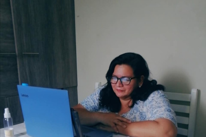 Edil. Lídice Aldás realiza teletrabajo y también visita los barrios.