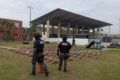 La droga incautada fue mostrada a la prensa.