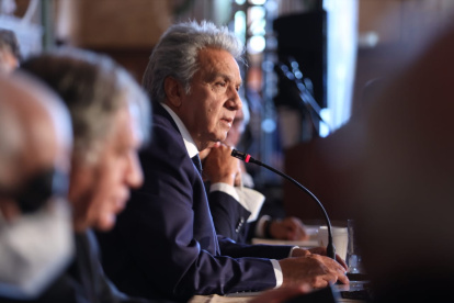 Discurso. El presidente Lenín Moreno habló de la estrategia que aplicó en Ecuador para dejar atrás las prácticas del socialismo del siglo XXI.