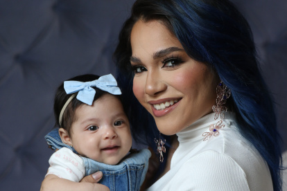 Con su hija, Sara Rafaela.