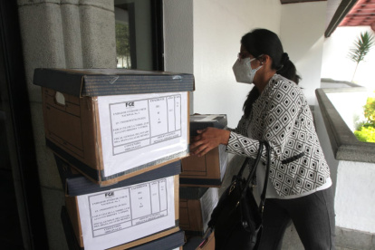 Expediente. La Fiscalía llevó a la Corte más de 100 carpetas que integran el expediente por el caso Las Torres.