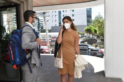 Audiencia. Michelle Sarmiento, abogada de la Unidad de Análisis Financiero y Económico, asistió a la diligencia.