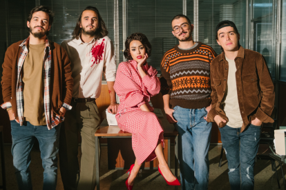 Los chicos de Morat junto a Danna Paola.