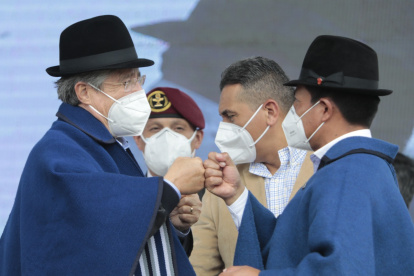 Reacción. En la Conaie no están conformes con la cantidad de bastones de mando entregados a Lasso.