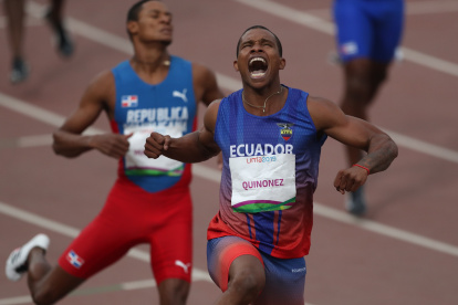Álex Quiñónez va por los 200 metros en Tokio. Fue oro en Juegos Panamericanos (20,41s), bronce en el Mundial (19,98s) y segundo en la Diamond League.