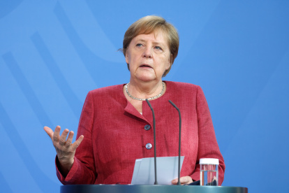 Angela Merkel, durante una conferencia de prensa este martes 21 de junio.