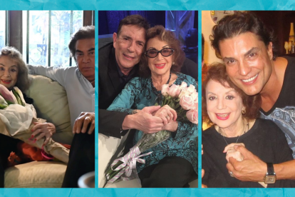 Delia Fiallo junto a El Puma, Carlos Mata y Osvaldo Ríos.