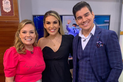 Con Katiuska Peralta, quien estuvo invitada a "Noticias de la mañana".