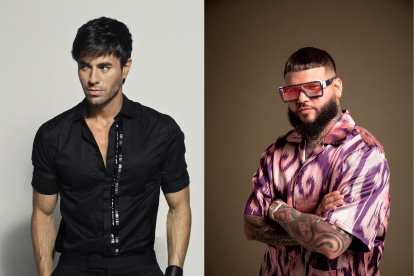 Enrique Iglesias (i) y el puertorriqueño Farruko (d) que publicaron este viernes el sencillo "Me pasé".