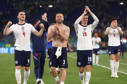 La selección inglesa eliminó ayer a Ucrania en los cuartos de final que se jugaron en Roma.