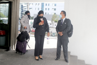 Diligencia. En la Corte se realizó la audiencia preparatoria de juicio para la asambleísta Karina Arteaga.