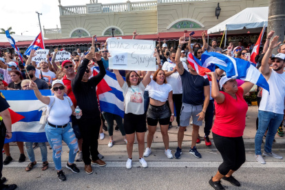 Manifestación en Cuba por la libertad.
