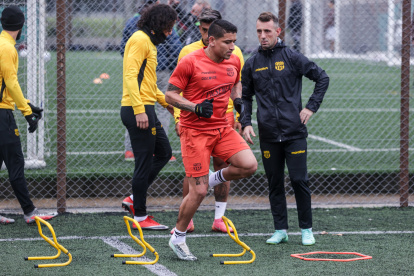 Mario Pineida (c) y Damián Díaz (d) durante uno de los entrenamientos en Buenos Aires.