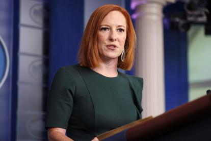 En la imagen, la portavoz de la Casa Blanca, Jen Psaki. EFE/EPA/Oliver Contreras.