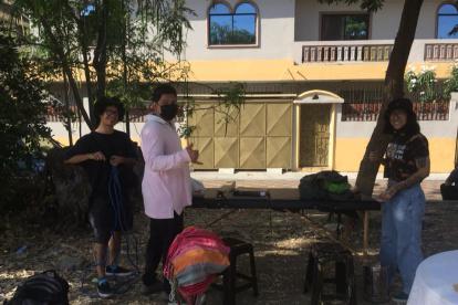 Feria. Algunos expositores en la jornada organizada en la Simón Bolívar.