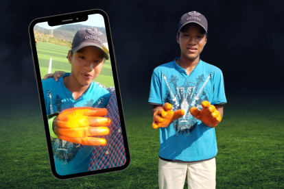 El pequeño arquero de Socio Vivienda tiene 12 años.