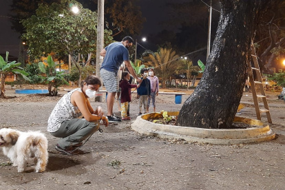 Acción. Jonathan Pimentel, en el parque del 8 de la Alborada, etapa tres.