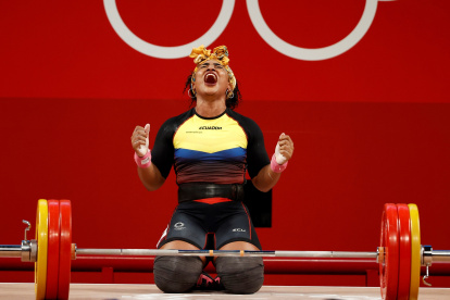 Tamara Salazar celebra eufórica en los Juegos Olímpicos de Tokio.