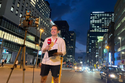 Luigi Marchelle en una de sus coberturas desde Tokio.