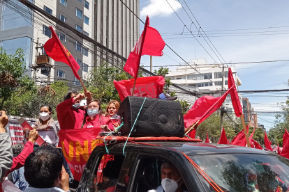 Referencial. FEUE junto a la UNE exigiendo a la Corte Constitucional se pronuncie sobre la constitucionalidad de la reforma de la LOEI, el 4 de agosto.