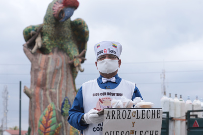 Ramón vende morocho y dulce de leche