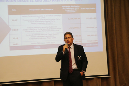 El presidente del Comité Olímpico Ecuatoriano, Augusto Morán, hizo ayer su primera aparición tras los Juegos Olímpicos.