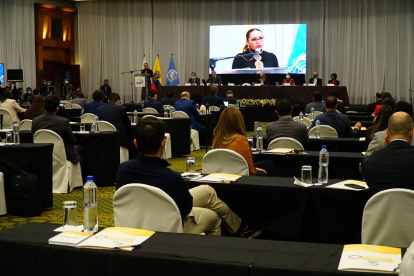 Acto. En un hotel del norte de Quito se desarrolla un taller sobre las fake news y los procesos electorales.