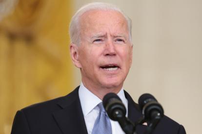 El presidente de EE.UU., Joe Biden, habla sobre la situación en Afganistán durante un rueda de prensa.