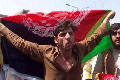 Protesta de talibanes.