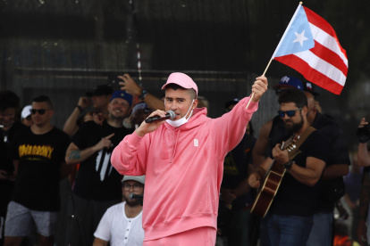 En la imagen un registro del cantante puertorriqueño Bad Bunny, en San Juan (Puerto Rico).