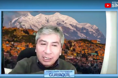 José Luis Núñez, de Bolivia, participa en el foro Repensar Guayaquil, evento que se da virtualmente.
