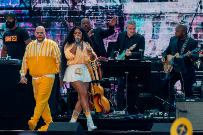 Fat Joe y Remy Ma durante el We Love NYC: The Homecoming Concert, que tuvo lugar el sábado pasado en Central Park de Nueva York para celebrar una nueva fase de la reapertura de la ciudad después de meses de cierre a causa de la pandemia de coronavirus.