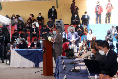 Ponencia. El secretario de Movilidad, Guillermo Abad, presentó su informe en la sesión del Concejo en Atucucho.