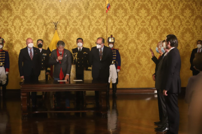 Ceremonia. Tres nuevos funcionarios se incorporan al gabinete de Guillermo Lasso.