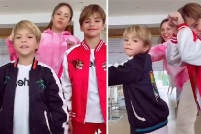 Shakira y sus hijos Milan y Sasha.