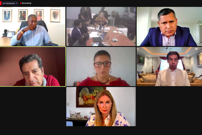 La mesa legislativa sesión de manera virtual.