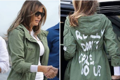 En 2018, Melania Trump, entonces primera dama de Estados Unidos, visitó un centro de detención de niños inmigrantes en Texas luciendo una chaqueta de Zara cuyo mensaje I really don’t care, do u? (Realmente no me importa ¿y a ti?, en español) quedó abierto a las interpretaciones.