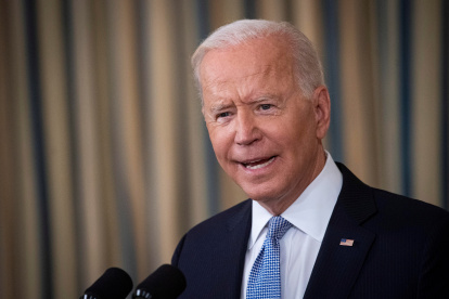El presidente de Estados Unidos, Joe Biden, fue registrado este viernes, durante una intervención en la Casa Blanca, en Washington DC (EE.UU.).