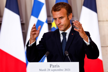 El presidente de Francia, Emmanuel Macron, pidió a los europeos asumir su propia protección.
LUDOVIC MARIN / EFE