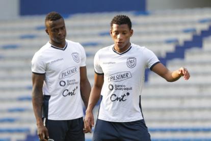José Angulo y Gonzalo Plata, durante una de las prácticas previo al duelo.