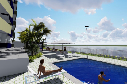 Servicio. El conjunto Deira Towers contará con guardianía 24 horas,

área social con piscina, juegos infantiles.