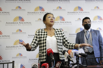 Presidenta. Guadalupe Llori escogió un tono conciliador para llamar a que el Gobierno presente sus reformas.