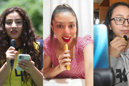 Thais Giler, Dayana Cabrera y Belén Jiménez forman parte de las primeras estudiantes de la Escuela de relatoras.