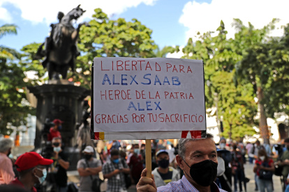 Caracas. Una marcha en apoyo de Alex Saab. Maduro quiere posicionar al empresario colombiano como mártir.